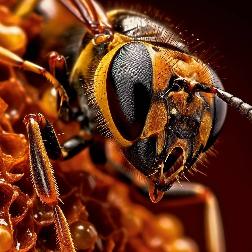 Wasp control - zoomed in macro image of a wasp Wasp control - zoomed in macro image of a wasp