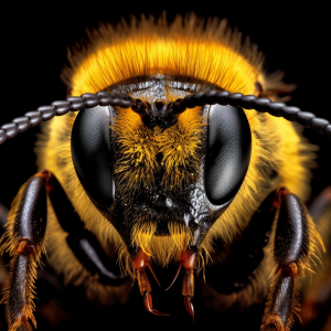 A macro closeup of a Bee
