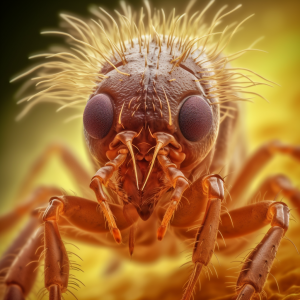 A macro closeup of a Lice